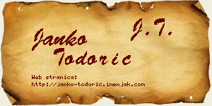 Janko Todorić vizit kartica
